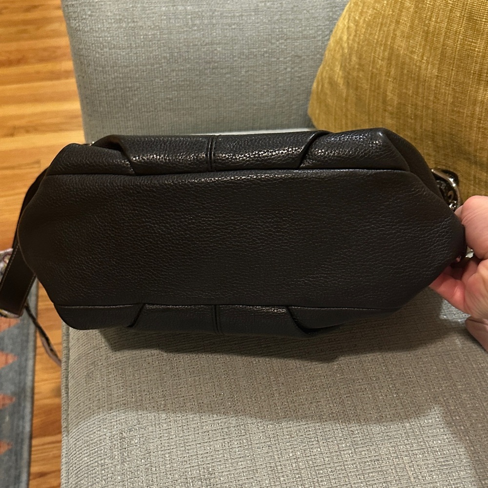 Coach Black Leather Shoulder Bag with Scarf Accent - Picture 3 of 8